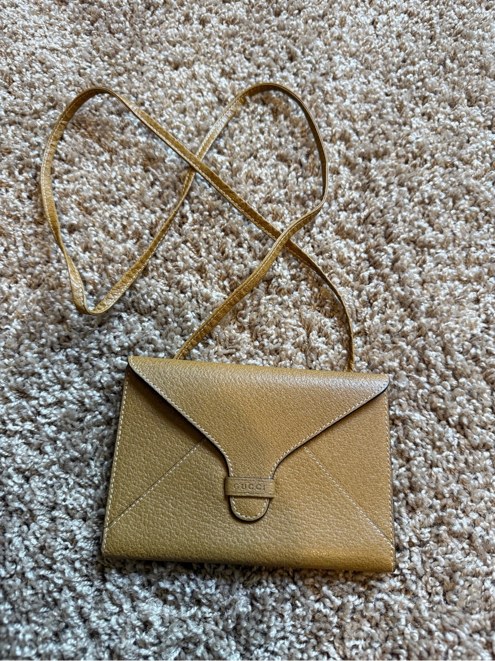 Gucci Tan Leather Crossbody Envelope Bag